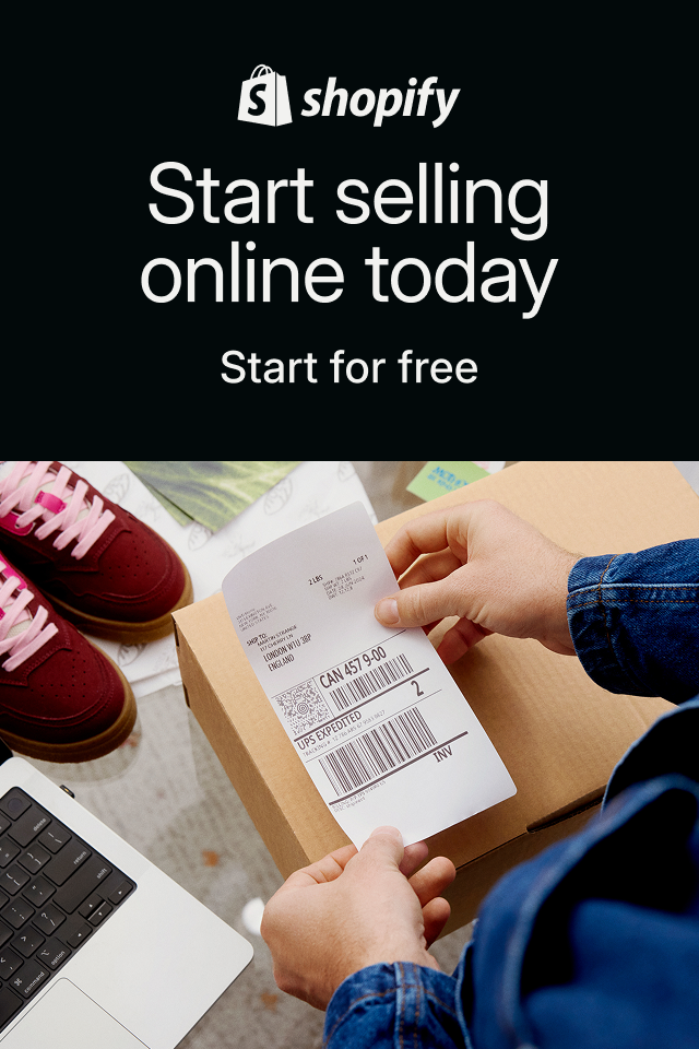 Shopify: Start selling online today. Start for free.