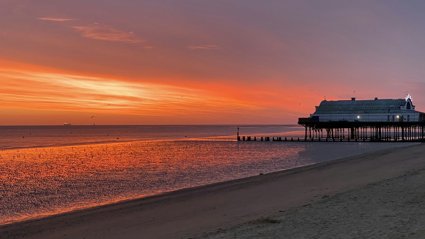 Cleethorpes pier at sunrise on the Lincolnshire coast